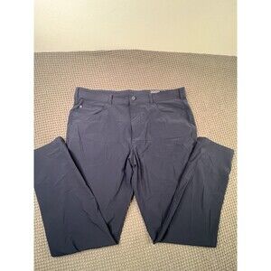 Mizzen + Main Pants Men 38x32 Navy Blue Helmsman Slim Fit Performance Athliesure